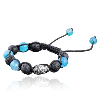 Armband Shamballa Boeddha blue
