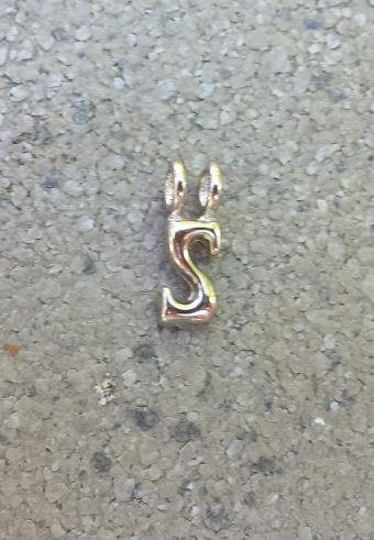 Naam-Letter S vintage style zilver