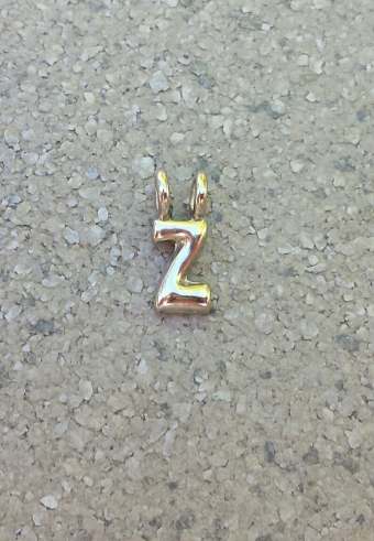 Naam-Letter Z vintage style zilver