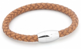 images/productimages/small/Armband-heren-leer-stainless-steel-lichtbruin-smal-21-cm.JPG
