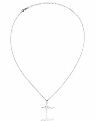 Ketting Heartbeat stainless steel zilver