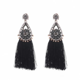 Oorbellen Glam Tassels zwart