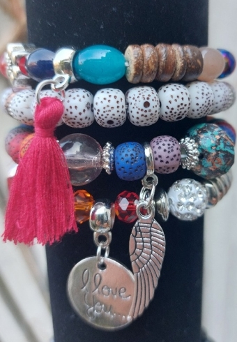Armband Boho sel a 4 stuks Love multicolor
