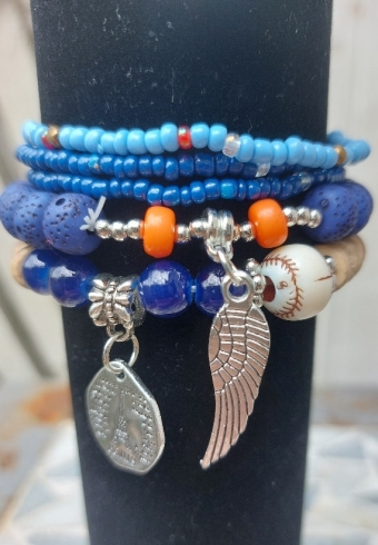 Armband Boho set a 5 blauw