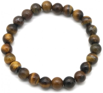 Armband heren tijgeroog kralen bruin