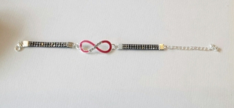 Armband Infinity koraal strass