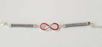 Armband Infinity rood-strass