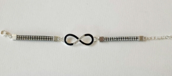 Armband Infinity zwart strass 