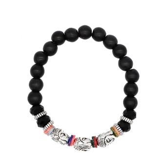 Armband kralen zwart Boeddha