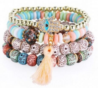 Armband Boho sel a 4 stuks hamsa multicolor 2