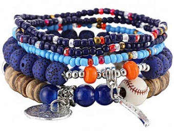 Armband Boho set a 5 blauw