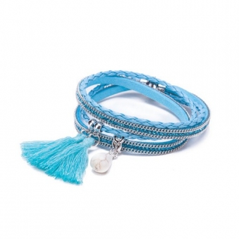 Armband wrap Stones blue