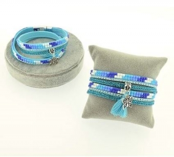 Armband wrap Stones blue