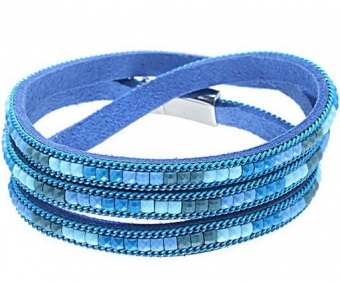 Armband wrap Stones blue