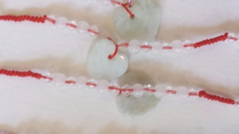 Armbandjes set a 12 Lucky Bracelets Hart groen-rood 2