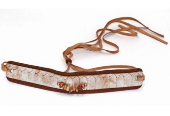 Bovenarmband Snake skin bruin