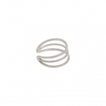Earcuff 3 ringetjes RVS zilver