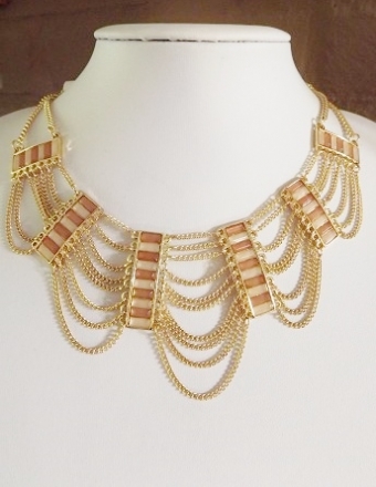 Ketting kort Fantasy goud-roze