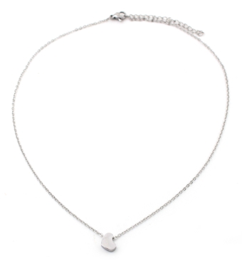Ketting fijn Hart stainless steel zilver 2