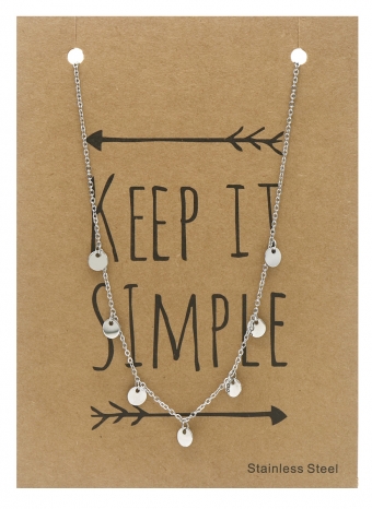 Ketting muntjes klein stainless steel zilver