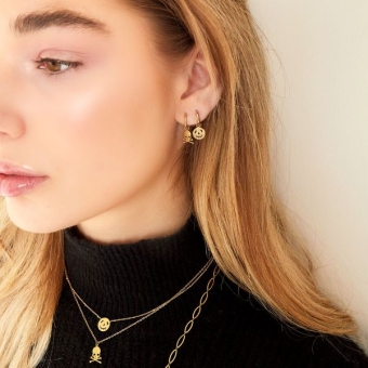 Ketting fijn Pompoen stainless steel goud 2