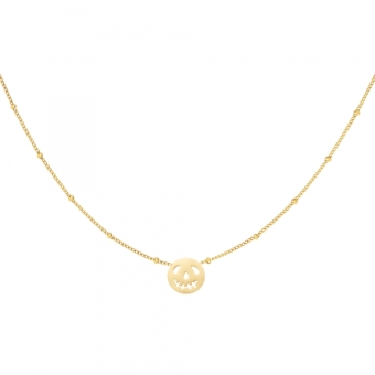 Ketting fijn Pompoen stainless steel goud