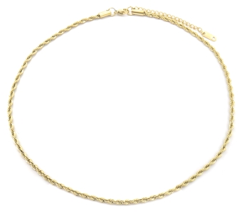 Ketting schakel gedraaid stainless steel goud
