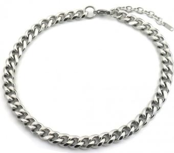 Ketting grote 1 cm schakel stainless steel zilver
