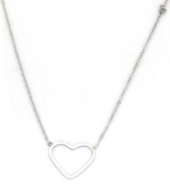 Ketting Hart stainless steel zilver