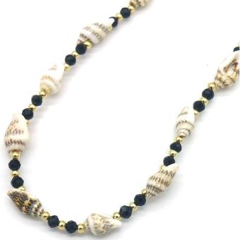 Ketting kort Schelpjes en kralen zwart