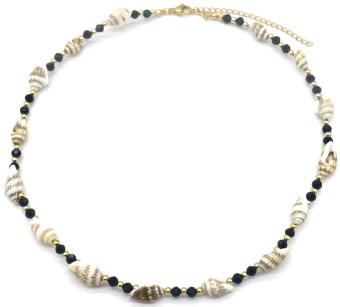 Ketting kort Schelpjes en kralen zwart