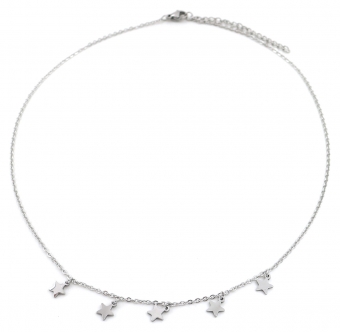 Ketting Sterren stainless steel zilver