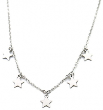 Ketting sterren stainless steel zilver