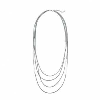Ketting lang 4-laags Artistic grijs-zilver