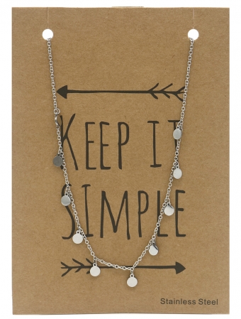 Ketting muntjes klein stainless steel zilver