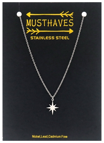 Ketting noorderster rvs zilver 2