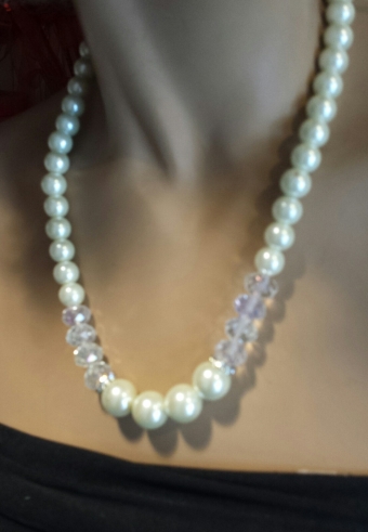 Ketting parel-kristal wit 2