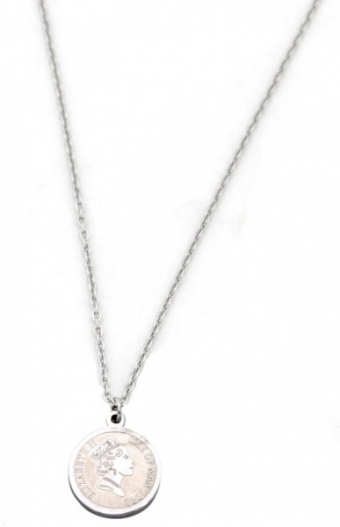 Ketting Munt stainless steel zilver