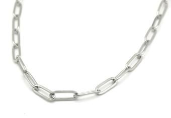Ketting grote langwerpige 10 mm schakel stainless steel zilver 2