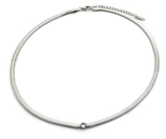 Ketting snake zirconia st.steel zilver 2
