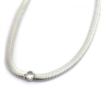 Ketting snake zirconia st.steel zilver