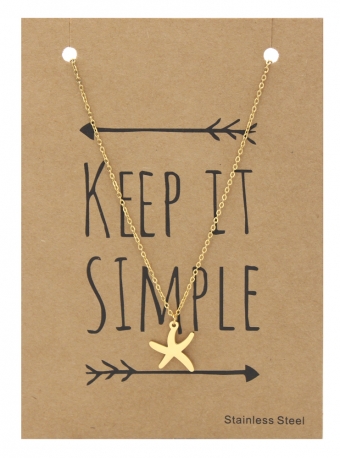Ketting Hart stainless steel goud