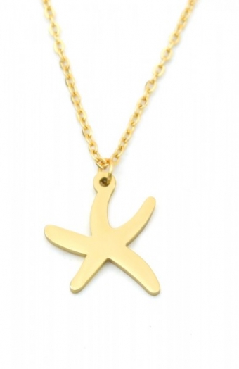 Ketting zeester stainless steel goud