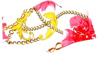 mondkapje flower-print blauw