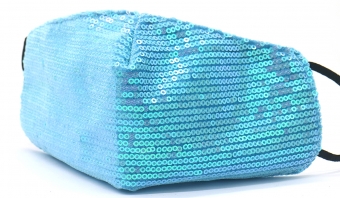 Mondkapje glitter aqua-blauw