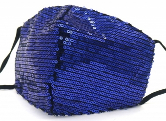 Mondkapje glitter blauw