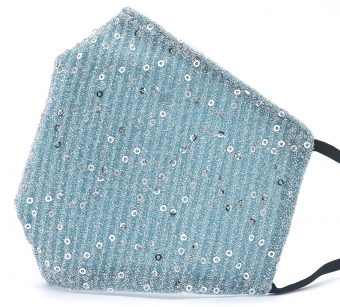 Mondkapje glitter ijsblauw 2