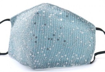 Mondkapje glitter ijsblauw