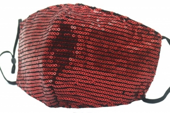 Mondkapje glitter rood