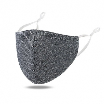Mondkapje glitter zilver